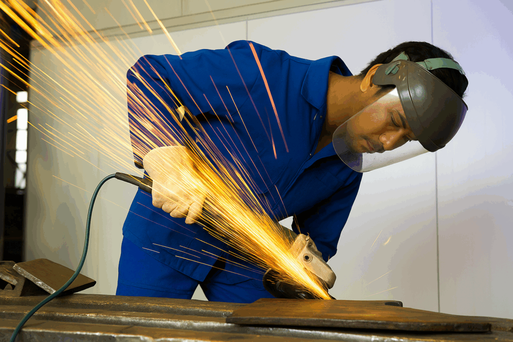 Asean Man Doing Hot Working
